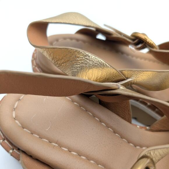 Söfft Ruthie Ankle Strap Platform Wedge Sandals Women's Gold Size US6M EU36.5 - Picture 9 of 12